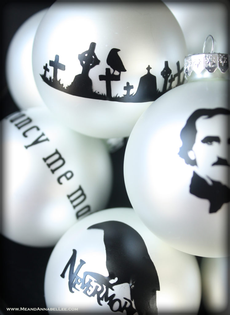 Edgar Allan Poe Christmas Ornaments Gothic DIY Me and Annabel Lee